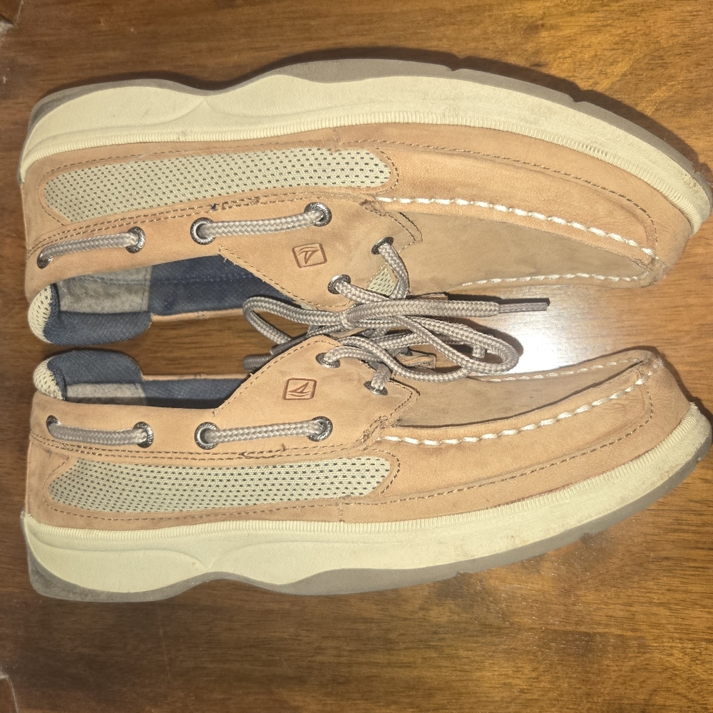 Sperry Boys Topsider Lanyard boat shoes size Y5.5M